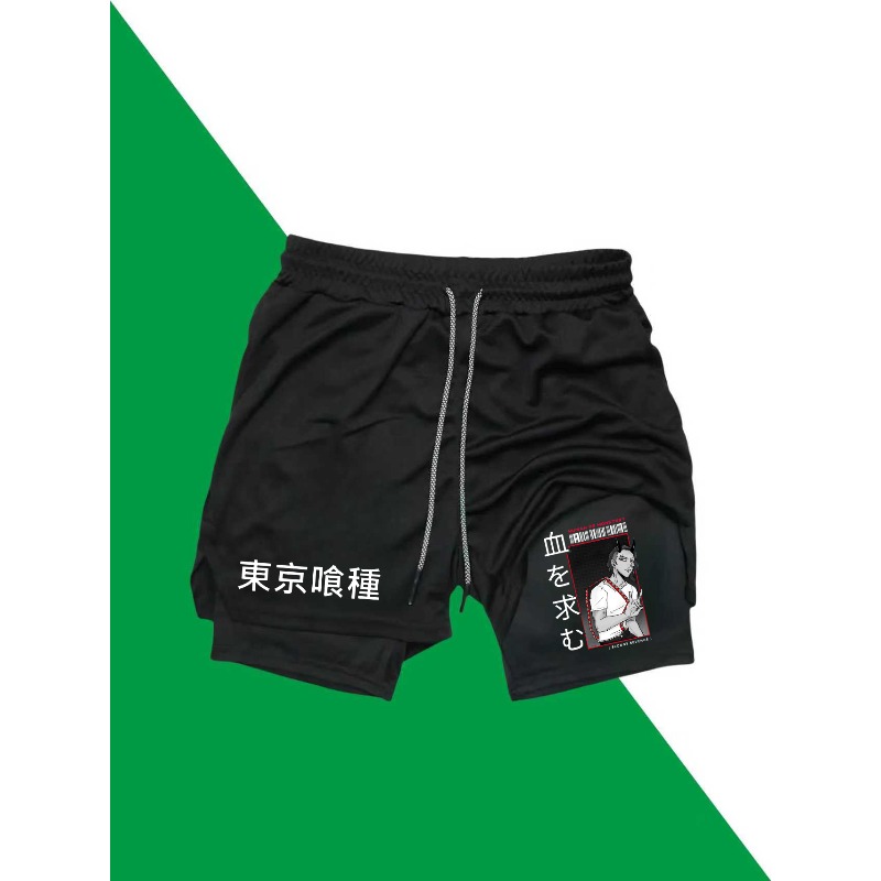 Tokyo Ghoul Print 2in1 Running - Compression Shorts Athletes review and price